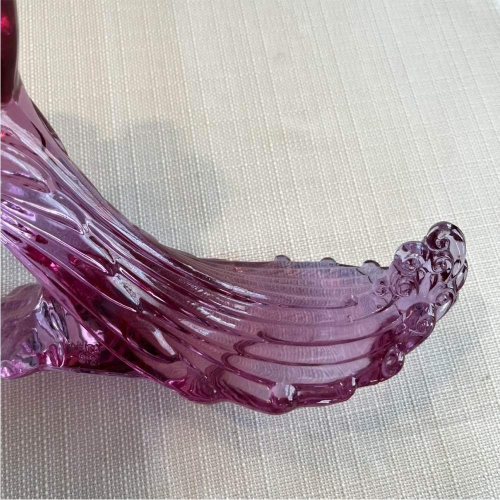 Vintage Art Glass Bird Accent Decor Pouter Pigeon Lavender Ice 6.5” x 7” - Picture 8 of 12